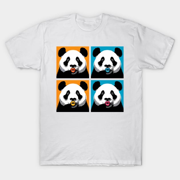 Pop Pursed Lips Panda - Funny Panda Art T-Shirt by PawPopArt